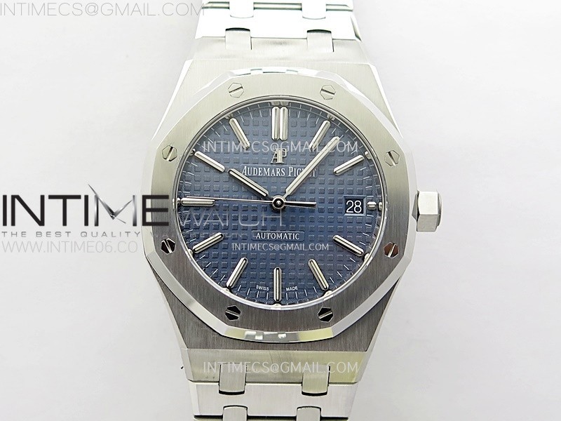 Royal Oak 37mm 15450 SS APSF 11 Best Edition Blue Textured Dial on SS Bracelet SA3120 Super Clone