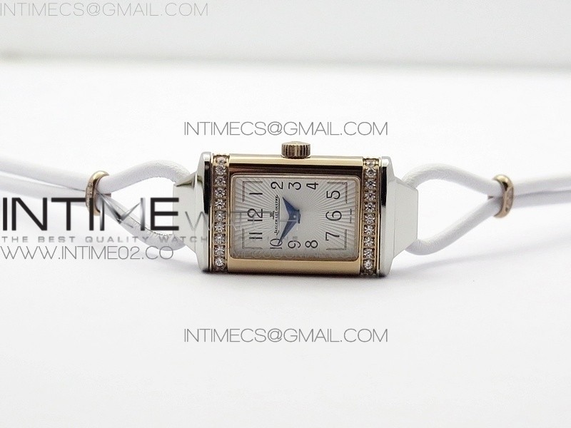 REVERSO ULTRA THIN DUOFACE RG SWF WHITE DIAL ON LINE WHITE LEATHER STRAP RONDA QUARTZ