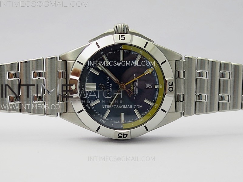 CHRONOMAT 40MM GMT SS TWSF 11 BEST EDITION BLUEYELLOW DIAL ON SS BRACELET A2836