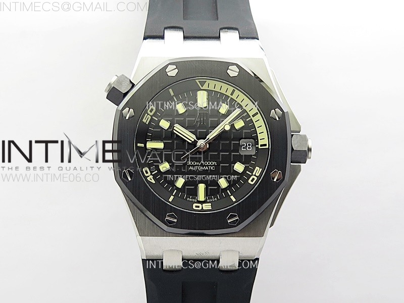 Royal Oak Offshore Diver 15720 Ceramic Bezel APSF 11 Best Edition Black Dial on Black Rubber Strap SA4308