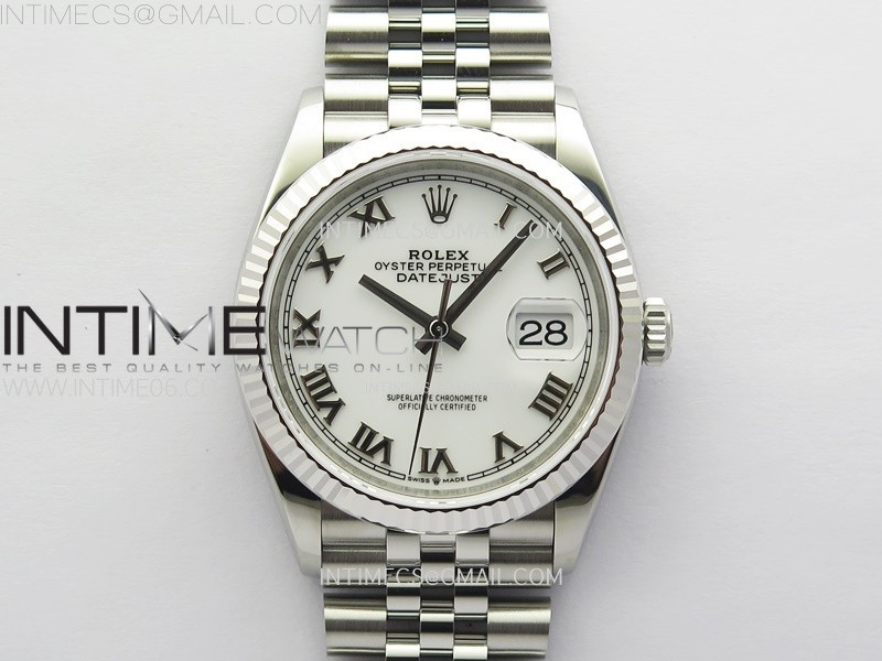 DateJust 36 SS 126234 VSF 11 Best Edition 904L Steel White Dial Roman Markers on Jubilee Bracelet VS3235