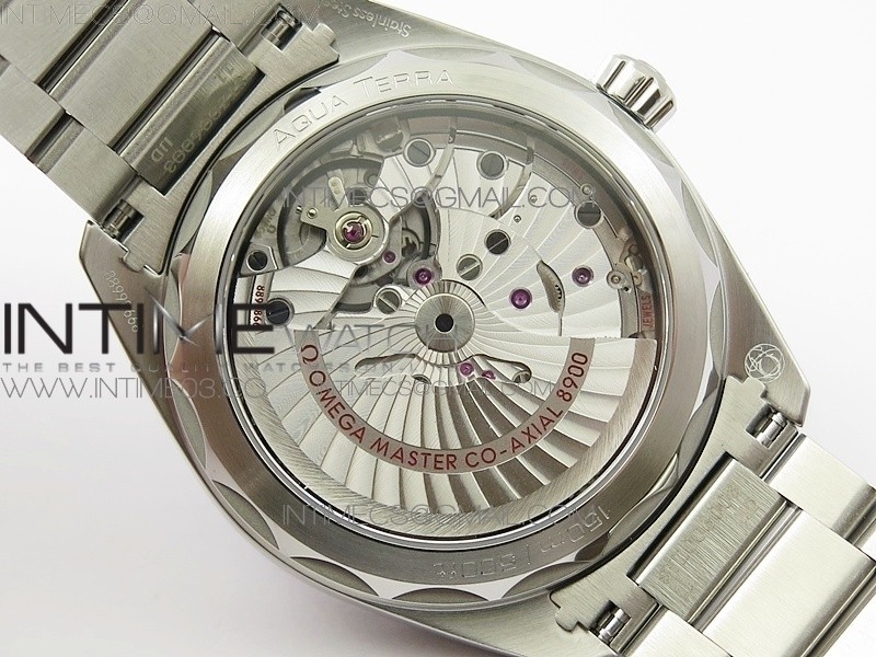 AQUA TERRA 150M MASTER CHRONOMETERS VSF 11 BEST EDITION BLACK DIAL SILVER SECOND HAND ON SS BRACELET A8900 SUPER CLONE