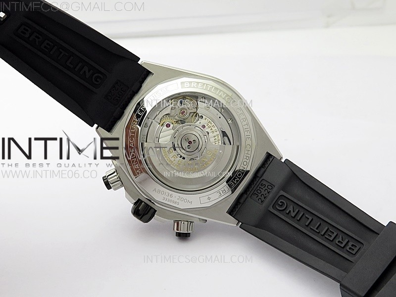 CHRONOMAT B01 44MM SS BLSF 11 BEST EDITION YELLOW DIAL ON BLACK RUBBER STRAP A7750 TO CAL.01