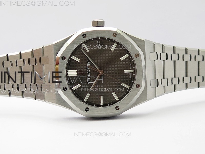 Royal Oak 41mm 15500 SS ZF 11 Best Edition Gray Textured Dial on SS Bracelet A4302 Super Clone V3