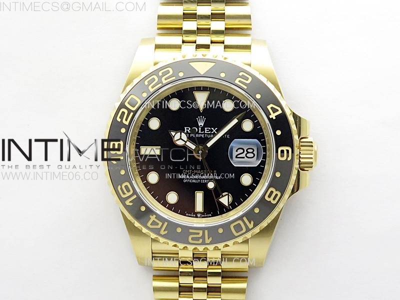 GMT-Master II 126718 YG EWF Best Edition on Black Dial YG Bracelet Super Clone 3285 CHS