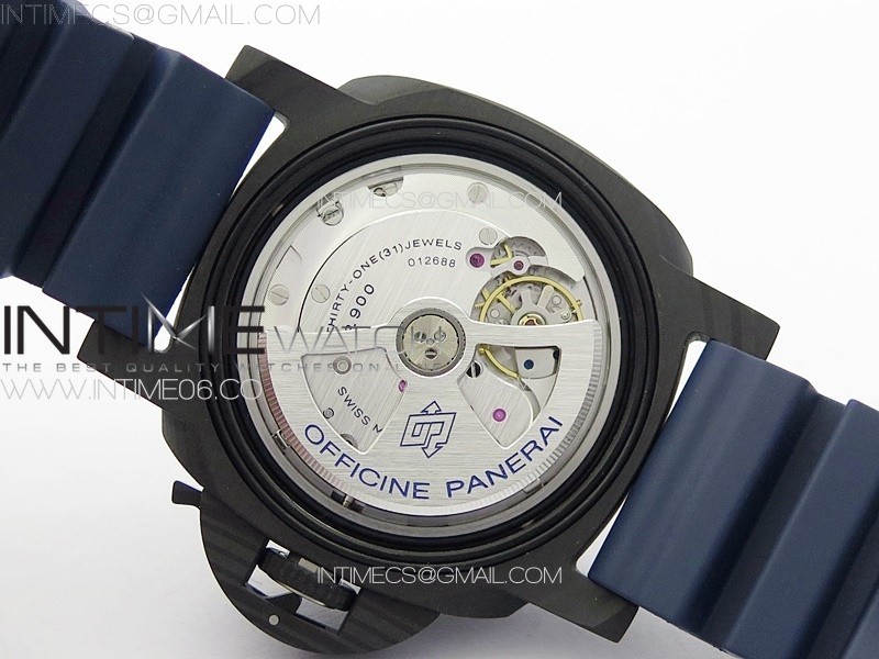 PAM 1232 Carbotech 44mm VSF Best Edition Blue Dial Blue Markers on Blue Rubber Strap P.9010 Clone