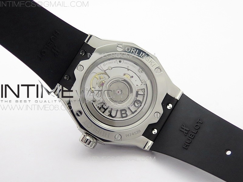 CLASSIC FUSION ORLINSKI SS FULL DIAMONDS APSF 11 BEST EDTION BLACK FACETED DIAL ON BLACK RUBBER STRAP A2892