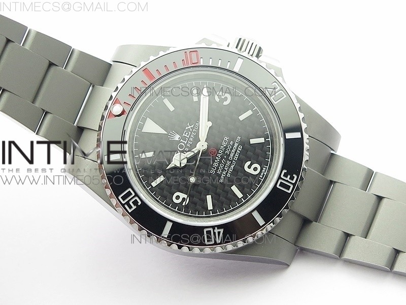 The Rough Matt Carbon Sandblast SS GMF Best Edition Carbon Dial on SS Bracelet SA3130