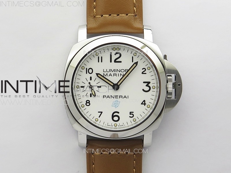 MARINA13 PAM778 W HWF 11 BEST EDITION WHITE DIAL ON BROWN LEATHER STRAP A6497