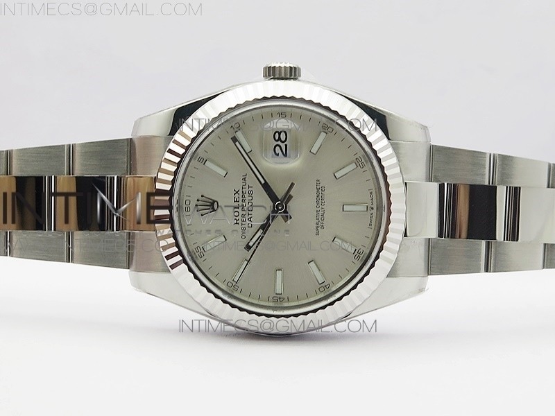 DateJust 41 126334 Fluted Bezel ARF 1:1 Best Edition 904L Steel Silver Stick Dial on Jubilee Bracelet A2824