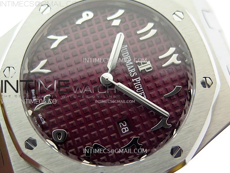 Lady Royal Oak 33mm 67651 SS ZF 11 Best Edition Purple Textured Dial on SS Bracelet RONDA Quartz