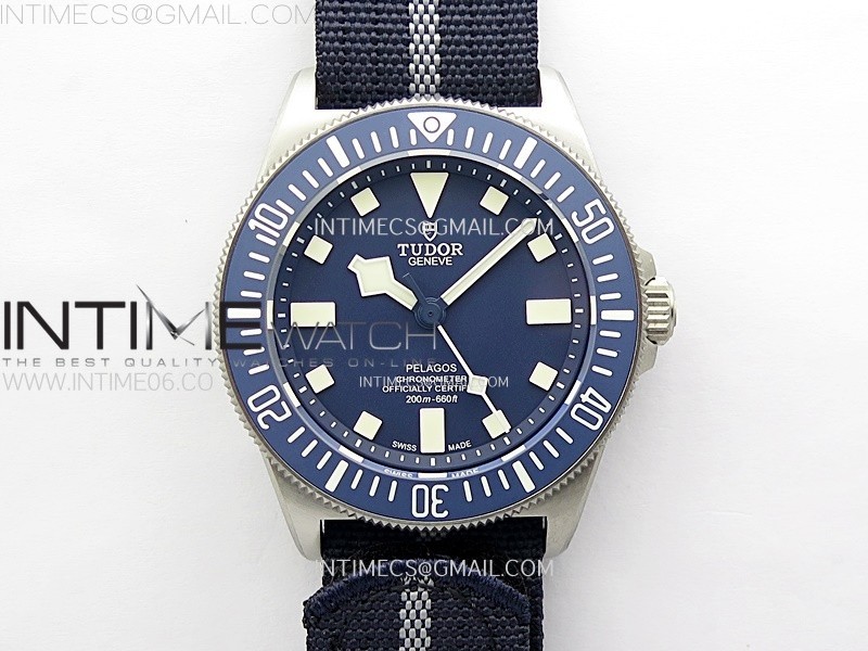 PELAGOS M25707B23-0001 TI M+F 11 V4 BEST EDITION BLUE DIAL BLUE CERAMIC BEZEL ON NYLON STRAP MIYATO 8N-24