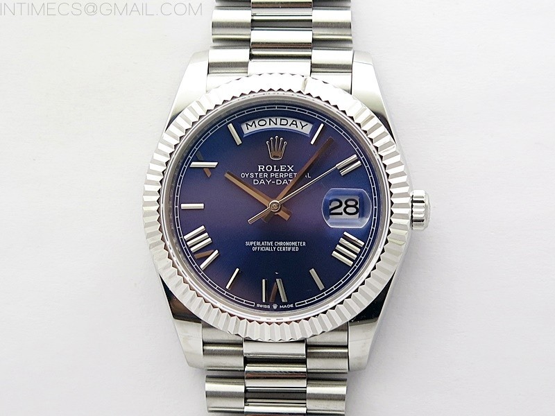 Day Date 40mm 228239 Gain Weight SStungsten APSF 11 Best Edition Blue Dial Roman Markers on SS President Bracelet A2836