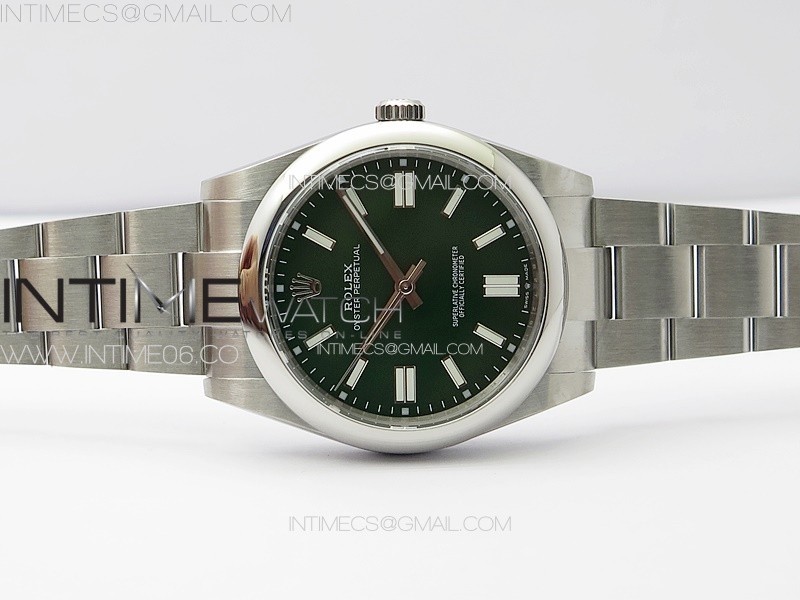 Oyster Perpetual 41mm 124300 904L Steel GMF 11 Best Edition Green Dial on SS Bracelet VR3230 V2