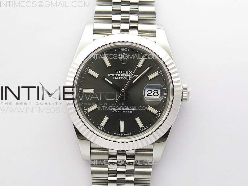 DateJust 41 126334 904L SS VSF 11 Best Edition Gray Dial on Jubilee Bracelet VS3235