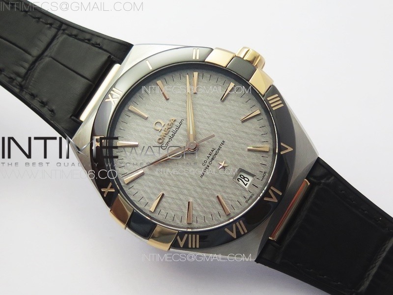 Constellation 41mm YGBlack Ceramic Bezel VSF 11 Best Edition Silver Dial on Black Gummy Strap A8900