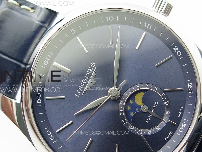 Master Moonphase SS APSF 11 Best Edition Blue Stick Dial on Blue Leather Strap AL899