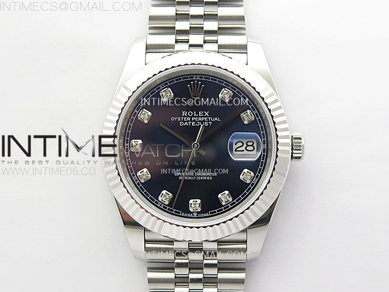 DateJust 41mm 126334 904 SS ARF 11 Best Edition Blue Dial Diamonds Markers on Jubilee Bracelet SH3235