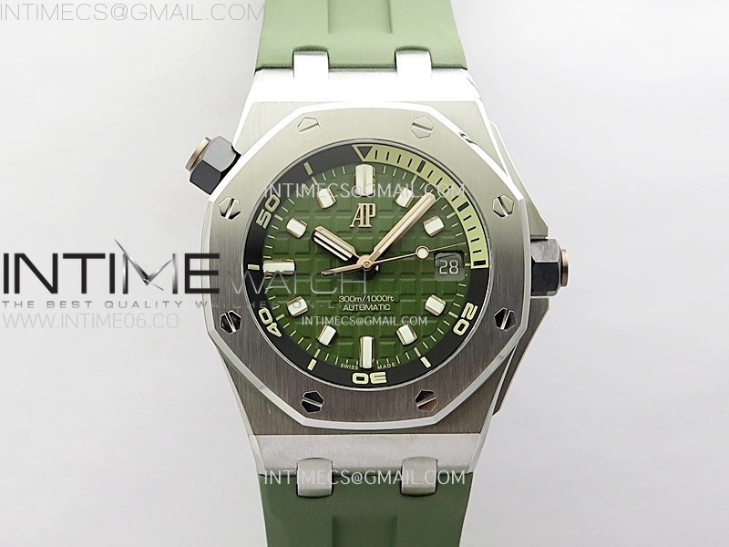 Royal Oak Offshore Diver 15720 APSF 11 Best Edition Green Dial on Green Rubber Strap SA4308