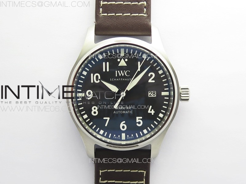 MARK XX IW328201 SS M+F 11 BEST EDITION BLACK DIAL ON BROWN LEATHER STRAP MIYOTA 9015(FREE RUBBER STRAPS)