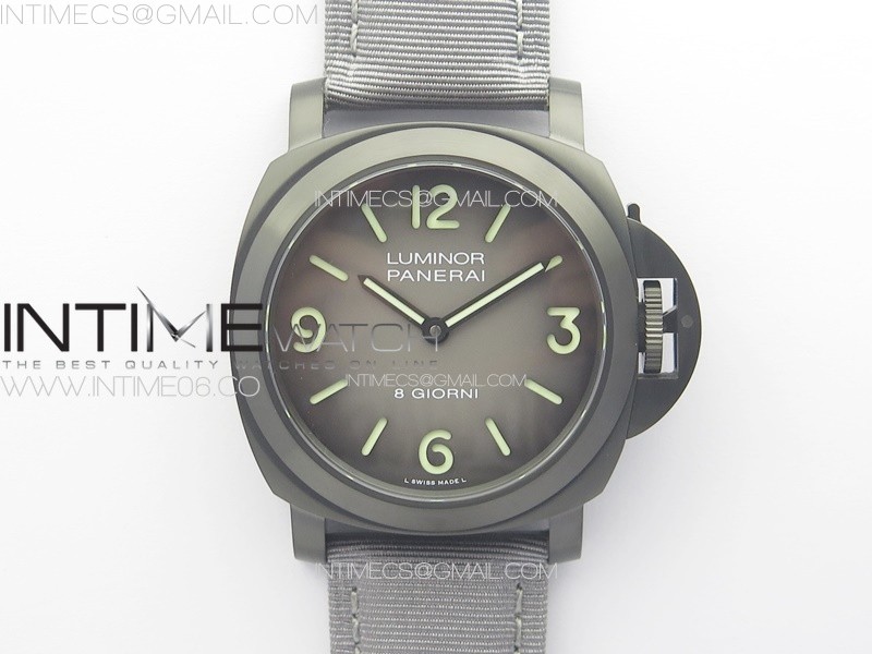 MARINA2 PAM2121 DLC TITANIUM HWF 11 BEST EDITION GRAY DIAL ON GRAY NYLON STRAP A6497