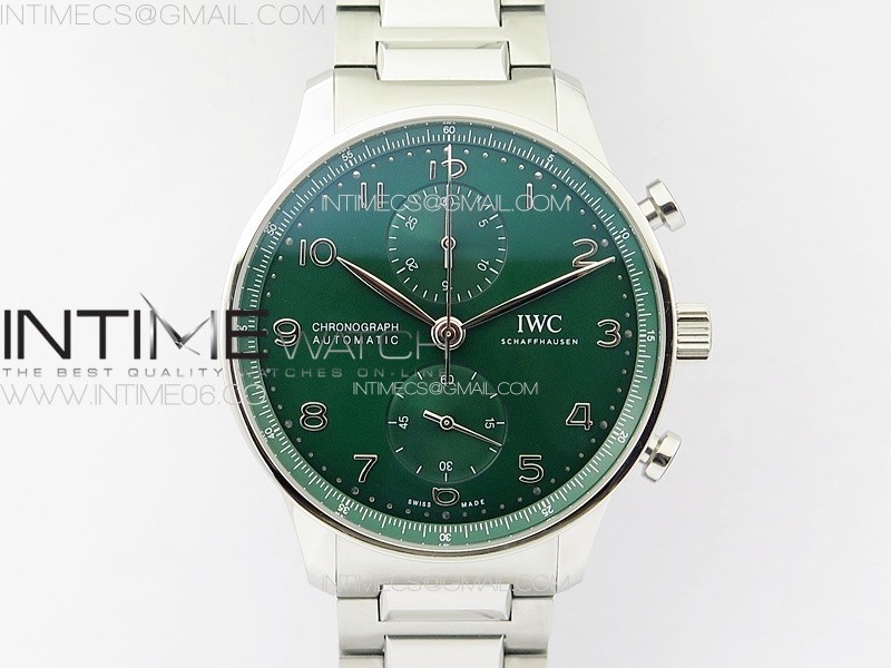 Portuguese IW371615 ZF 11 Best Edition SS Green Dial on SS Bracelet A96355