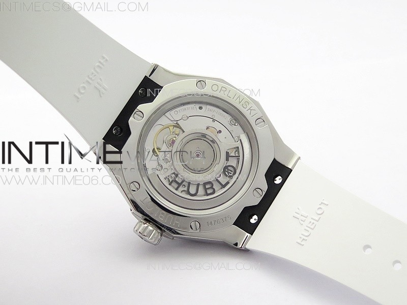 CLASSIC FUSION ORLINSKI SS APSF 11 BEST EDTION WHITE FACETED DIAL ON WHITE RUBBER STRAP A2892