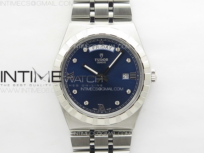 PRINCE BAY 41MM V7F 11 BEST EDITION BLUE DIAL DIAMONDS MARKERS ON SS BRACELET A2824