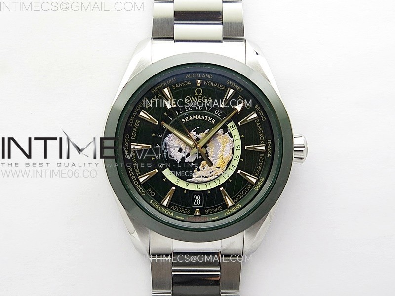 AQUA TERRA 150M 43MM 24 VSF 11 BEST EDITION GREEN DIAL ON SS BRACELET A8938 SUPER CLONE