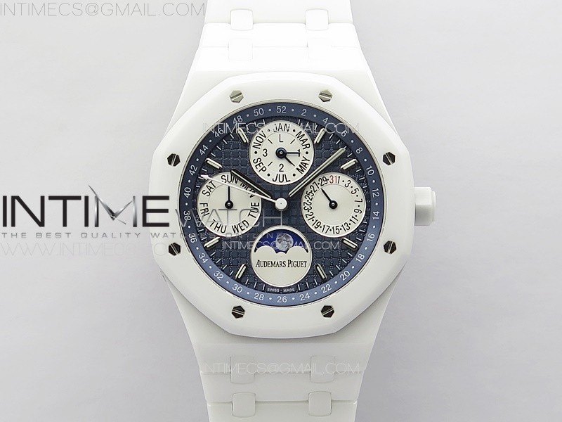 Royal Oak Perpetual Calendar 26579CB White Ceramic APSF Best Edition on White Ceramic Bracelet A5134 V3