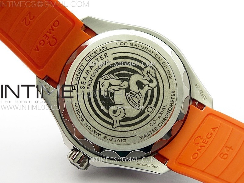 Seamaster 6000M Ultra Deep SS TF 11 Best Edition Gray Dial Orange Ceramic Bezel on Black Rubber Strap A2824