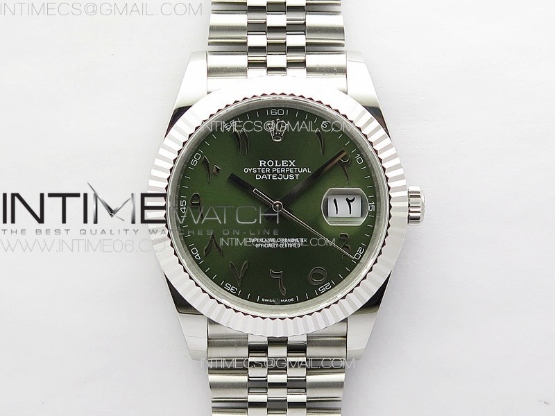 DateJust 41 126334 SS GMF 11 Best Edition Green Dial Arabic Markers on Jubilee Bracelet