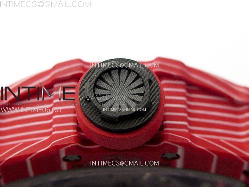 RM035-02 Real Red NTPT Carbon ZF 11 Best Edition Skeleton Dial on Black Rubber Strap V5