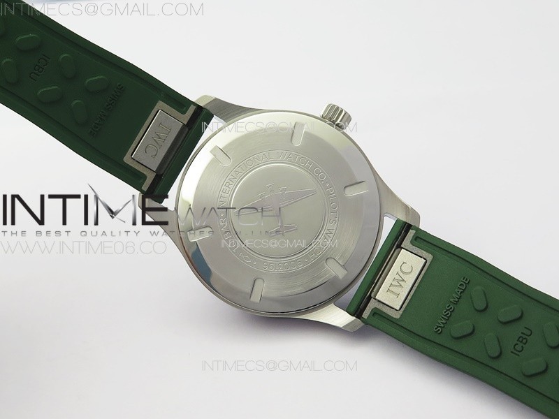 MARK XX IW328205 SS M+F 11 BEST EDITION GREEN DIAL ON GREEN RUBBER STRAP MIYOTA 9015 (FREE LEATHER STRAPS)