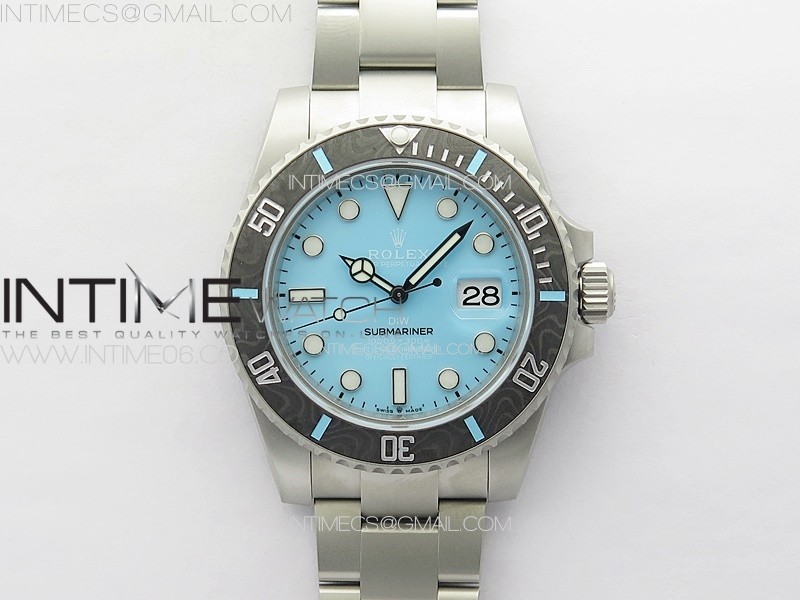 Submariner DIW Carbon Bezel VSF 11 Best Edition Tiffany Blue Dial on Sandblasted Bracelet VS3135