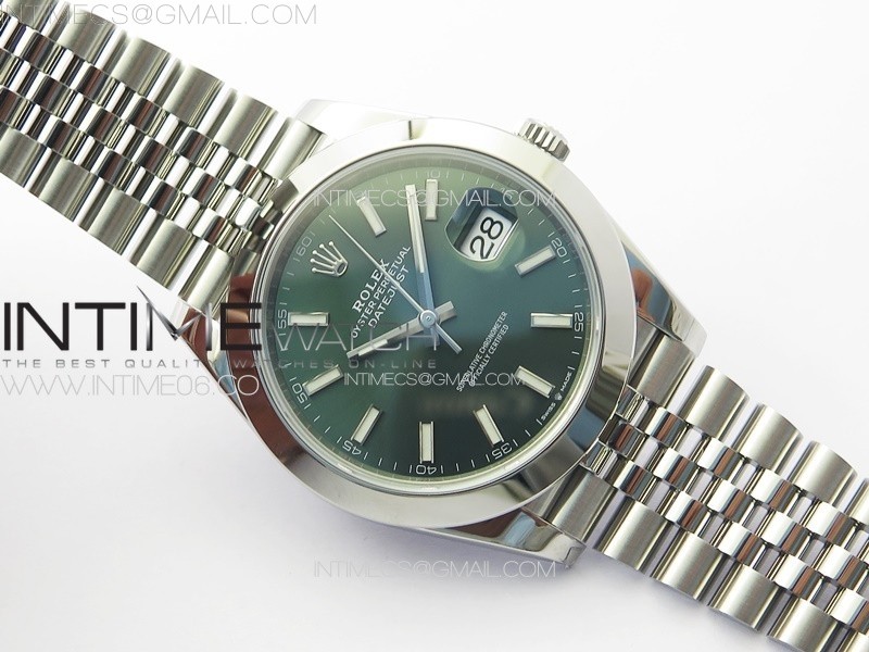 DateJust 41 126300 904L SS VSF 11 Best Edition Green Dial on Jubilee Bracelet VS3235