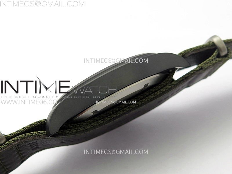 MARK XVIII TOP GUN SFTI BLACK CERAMIC IW324712 ZF 11 BEST EDITION ON GREEN NYLON STRAP A32111