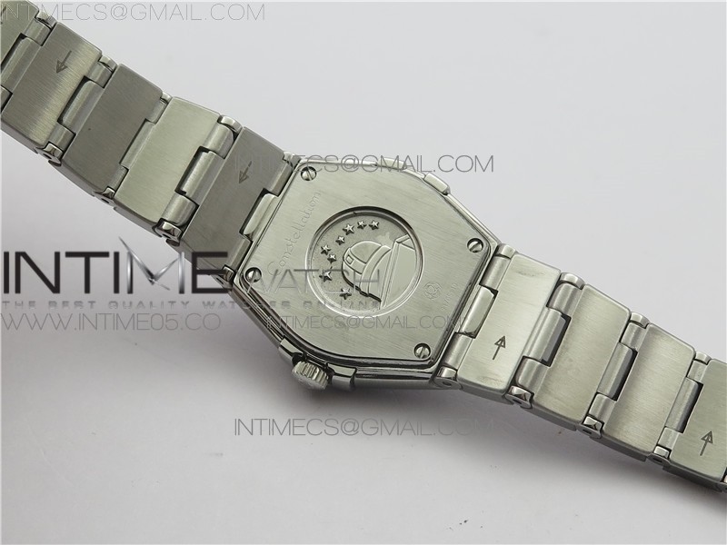 CONSTELLATION LADIES 27MM K11F 11 BEST EDITION SS WHITE MOP TEXTURED DIAL DIAMONDS MARKERS ON SS BRACELET ETA QUARTZ