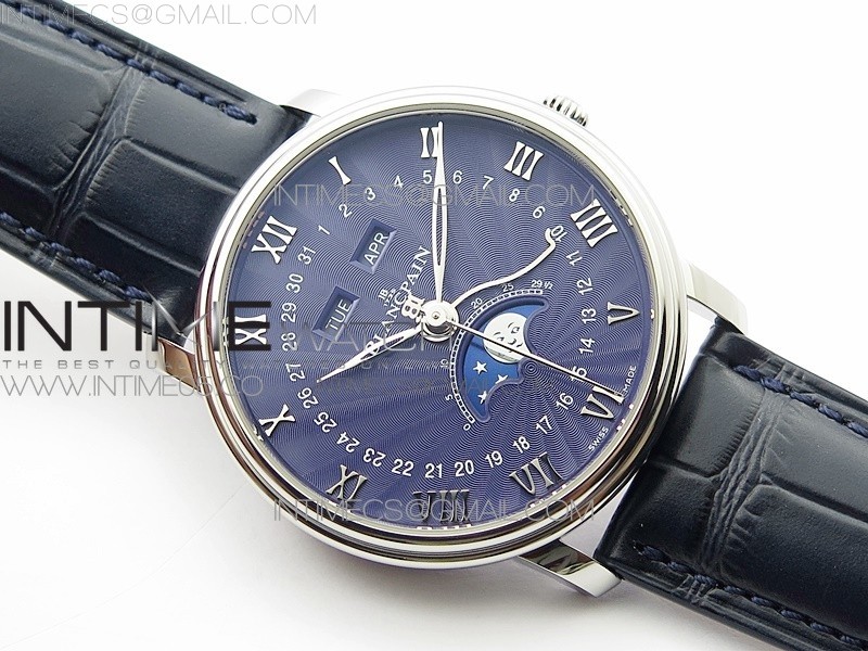 Villeret 6654 SS Complicated Function OMF 11 Best Edition Blue Dial on Blue Leather Strap A6654 V3