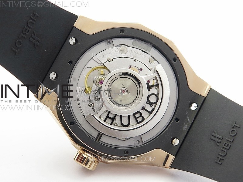 Big BangClassic Fusion Orlinski RG APSF 11 Best Edtion Facetd Black Dial on Black Rubber Strap A2892 to HUB1100