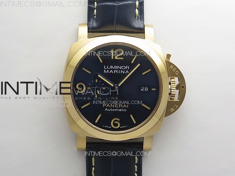 PAM 1112 RG TTF 11 Best Edition on Blue Leather Strap P9010