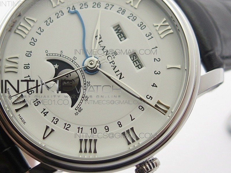 Villeret 6654 SS Complicated Function OMF 11 Best Edition White Dial on Leather Strap A6654