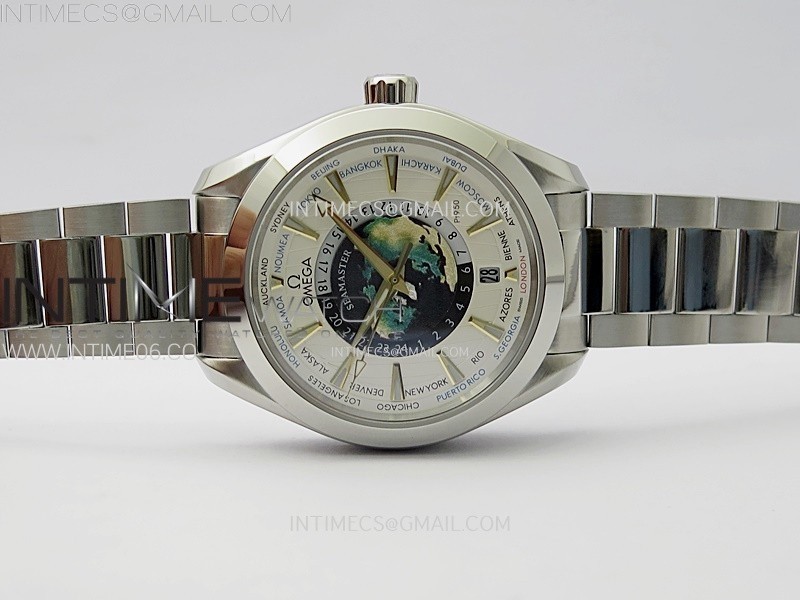 AQUA TERRA 150M 43MM 24 N1F 11 BEST EDITION WHITE DIAL ON SS BRACELET A8938 (FREE LEATHER STRAP)