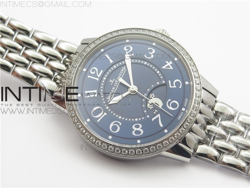 RENDEZ-VOUS NIGHT & DAY SS ZF 11 BEST EDITION BLUE TEXTURED DIAL DIAMONDS BEZEL ON SS BRACELET A898