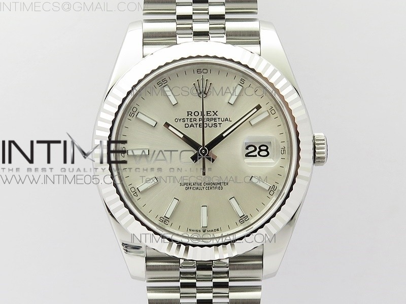 DateJust 41 126334 V3 ARF 11 Best Edition 904L Steel Sliver Dial on Jubilee Bracelet A2824