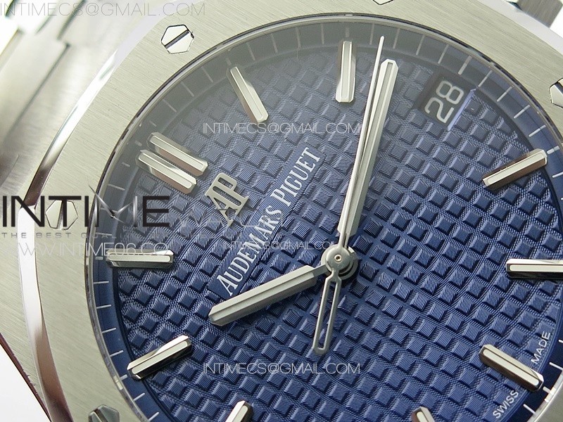 Royal Oak 41mm 15500 SS ZF 11 Best Edition Blue Textured Dial on SS Bracelet A4302 Super Clone V3