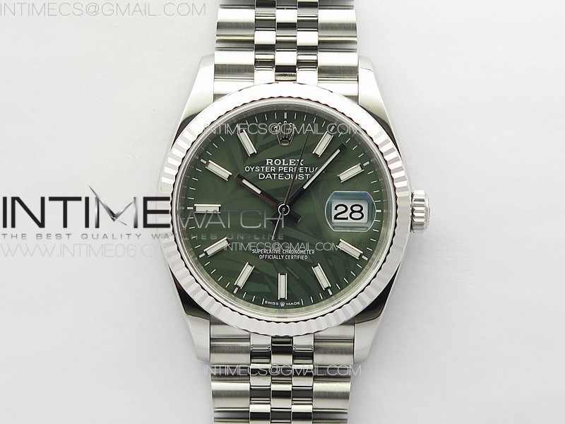 DateJust 36 SS 126234 VSF 11 Best Edition 904L Steel Green Leaf Dial on Jubilee Bracelet VS3235