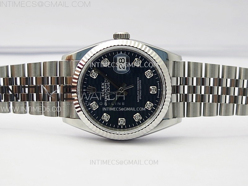 DateJust 36 SS 126234 VSF 11 Best Edition 904L Steel Blue Fluted Dial Diamonds Markers on Jubilee Bracelet VS3235