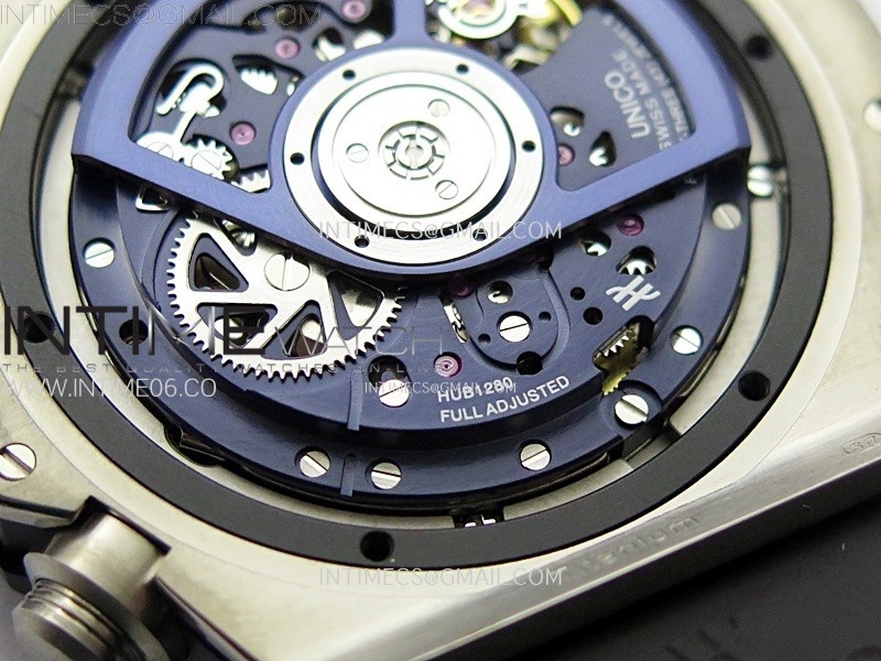 HUBLOT BIG BANG UNICO 42MM TITANIUM BBF 11 BEST EDITION BLUE SKELETON DIAL ON BLUE RUBBER STRAP A1280