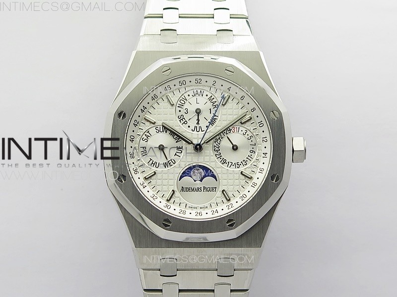 Royal Oak 41mm Complicated 26574 SS APSF11 Best Edition White Dial on SS Bracelet A5134